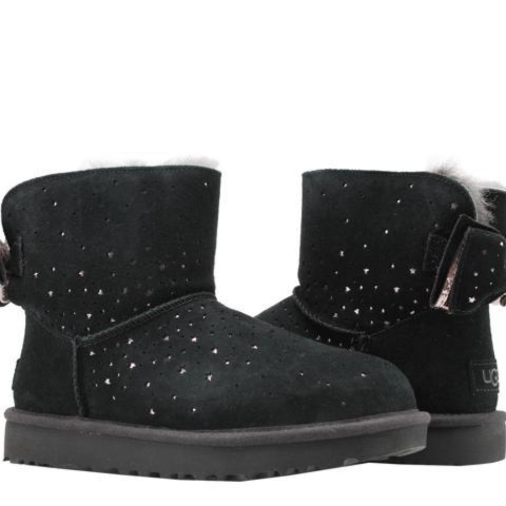 UGG Australia Classic Mini Stargirl Bow Black Boot